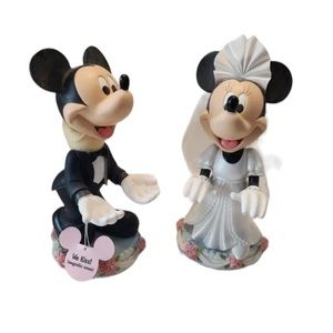 Walt Disney World Mickey And Minnie Bride And Groom Bobble Head figurines NEW